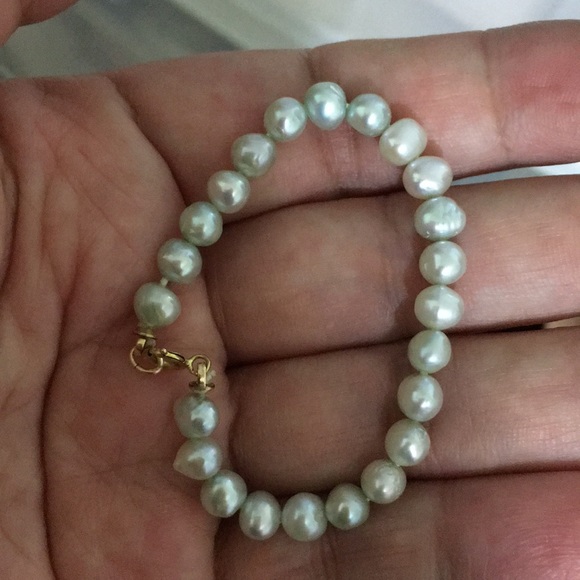 🖤Blue pearl 💕14kgf BABY bracelet - Picture 3 of 9